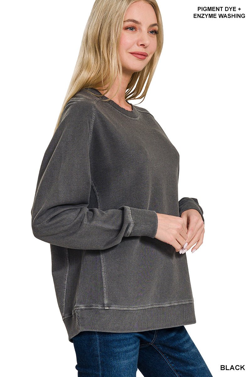 Classic French Terry Pullover Sweatshirt - Lavender Hills BeautyZenana