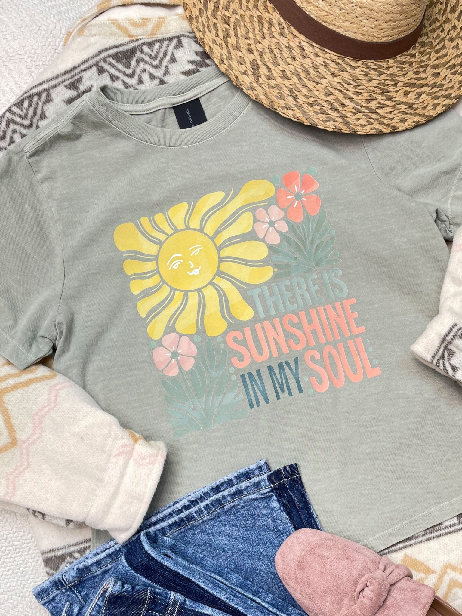 Sunshine In My Soul Vintage Boxy Graphic Tee