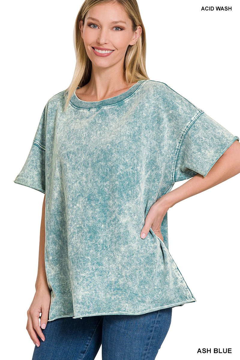 Weekender Drop Shoulder Short Sleeve Top - Lavender Hills BeautyZenana
