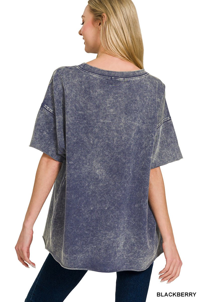 Weekender Drop Shoulder Short Sleeve Top - Lavender Hills BeautyZenana