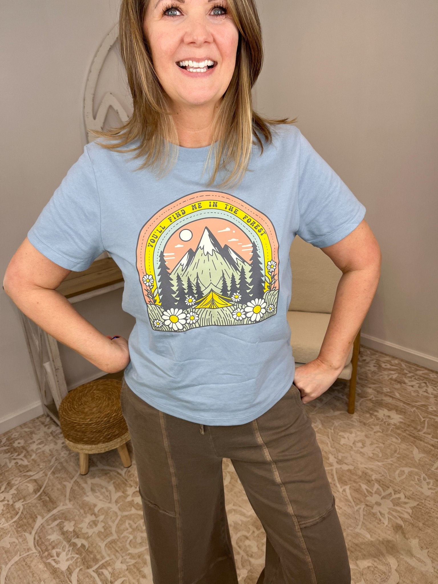 "You’ll Find Me In the Forest" Vintage Boxy Graphic Tee