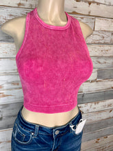 Load image into Gallery viewer, Chic Plus High Neck Racerback Brami Cropped Tank Top - Magenta
