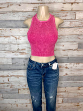 Load image into Gallery viewer, Chic Plus High Neck Racerback Brami Cropped Tank Top - Magenta
