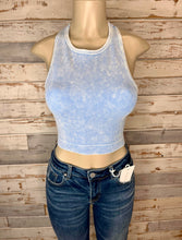 Load image into Gallery viewer, Chic Plus High Neck Racerback Brami Cropped Tank Top - Spring Blue
