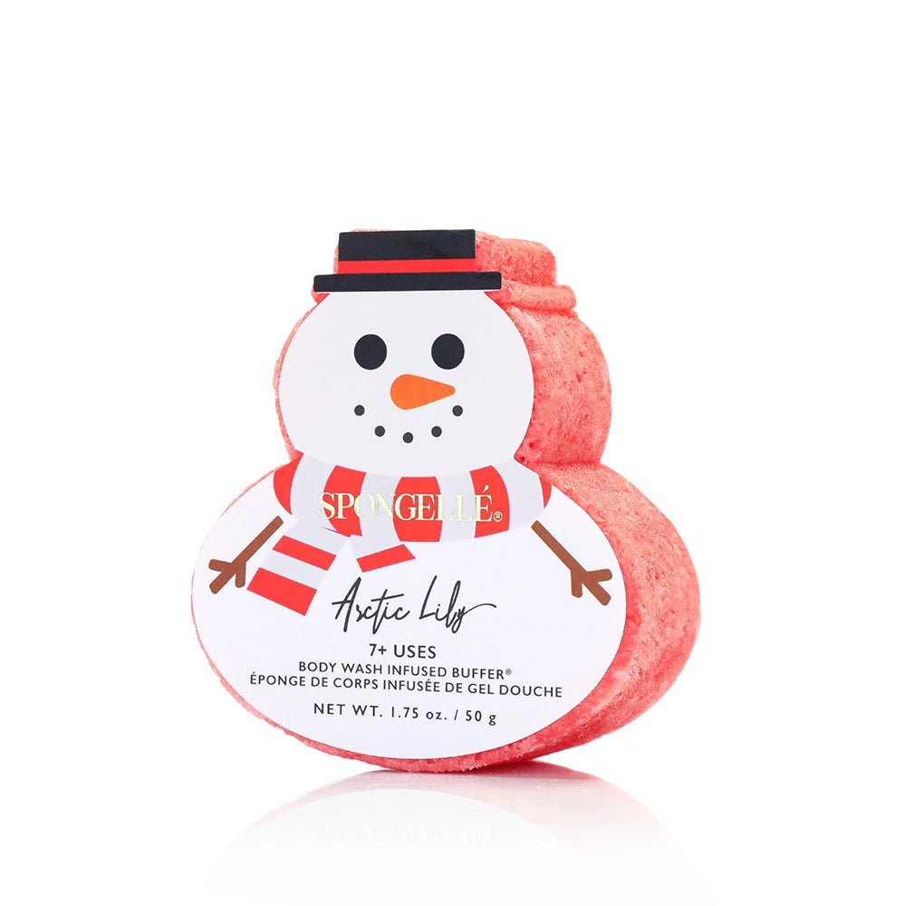 Snowman Holiday Buffer Christmas Body Wash Infused Sponge - Lavender Hills BeautySpongelleAST-HOLSMAP3-1