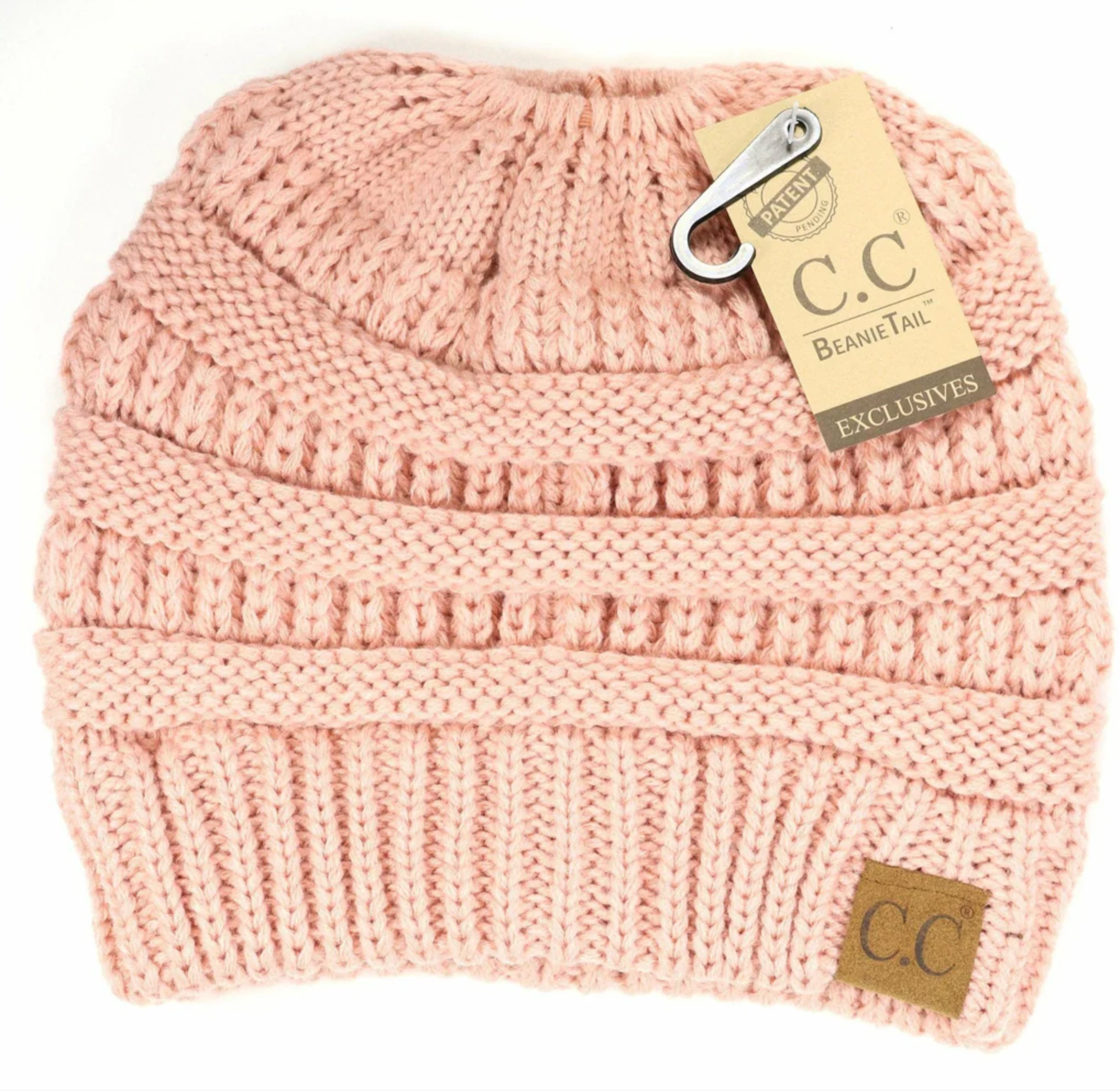 C.C Beanie Messy Bun Solid Classic Beanie PonyTail