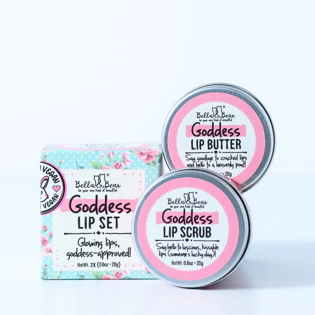 Bella and Bear Goddess Lip Set | Lip Scrub & Lip Butter | Gift Set - Lavender Hills BeautyBella & BearLD24LPS01G