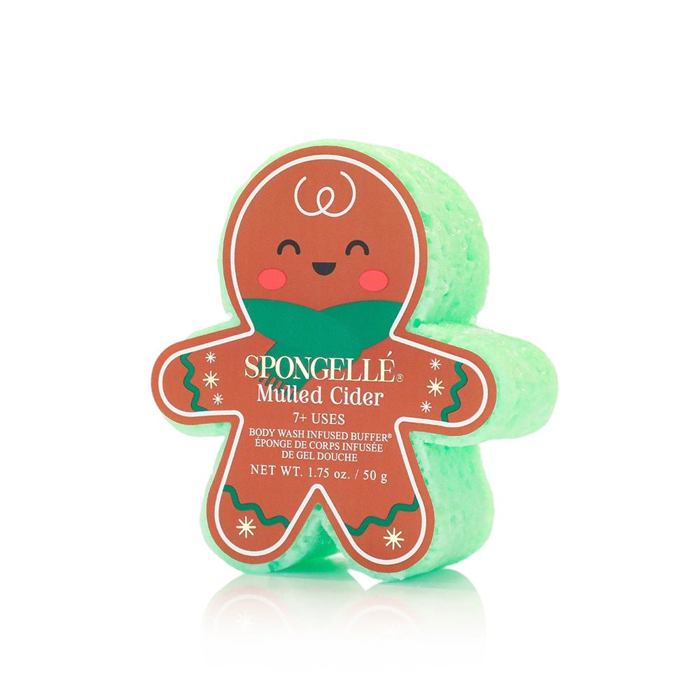 Gingerbread Holiday Buffer Christmas Body Wash Infused Sponge - Lavender Hills BeautySpongelleAST-HOLGBAP3-3
