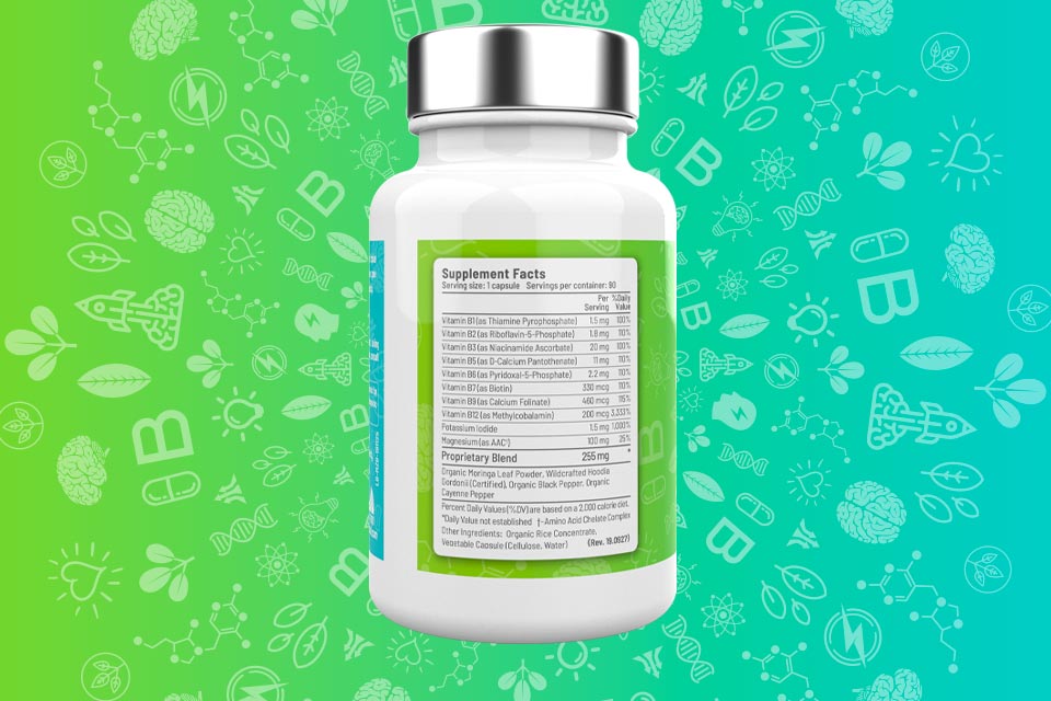 Morzinga B Vitamin B Complex 90ct Bottle w/ Organic Moringa - Lavender Hills Beautythinagain