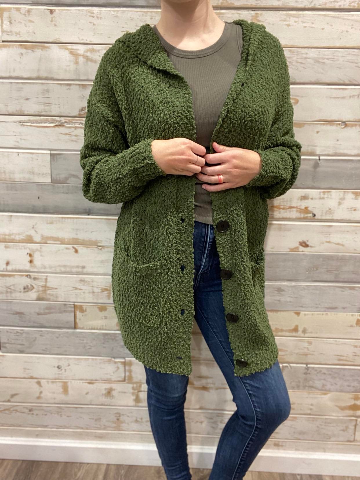 Soft hooded hot sale cardigan