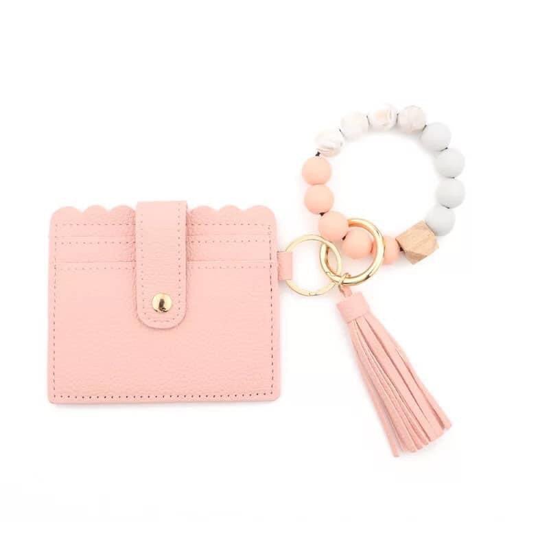 Card Wristlet Wallet with Beaded Tassel Bracelet - Assorted Colors - Lavender Hills BeautyLavender Hills Beauty Studio