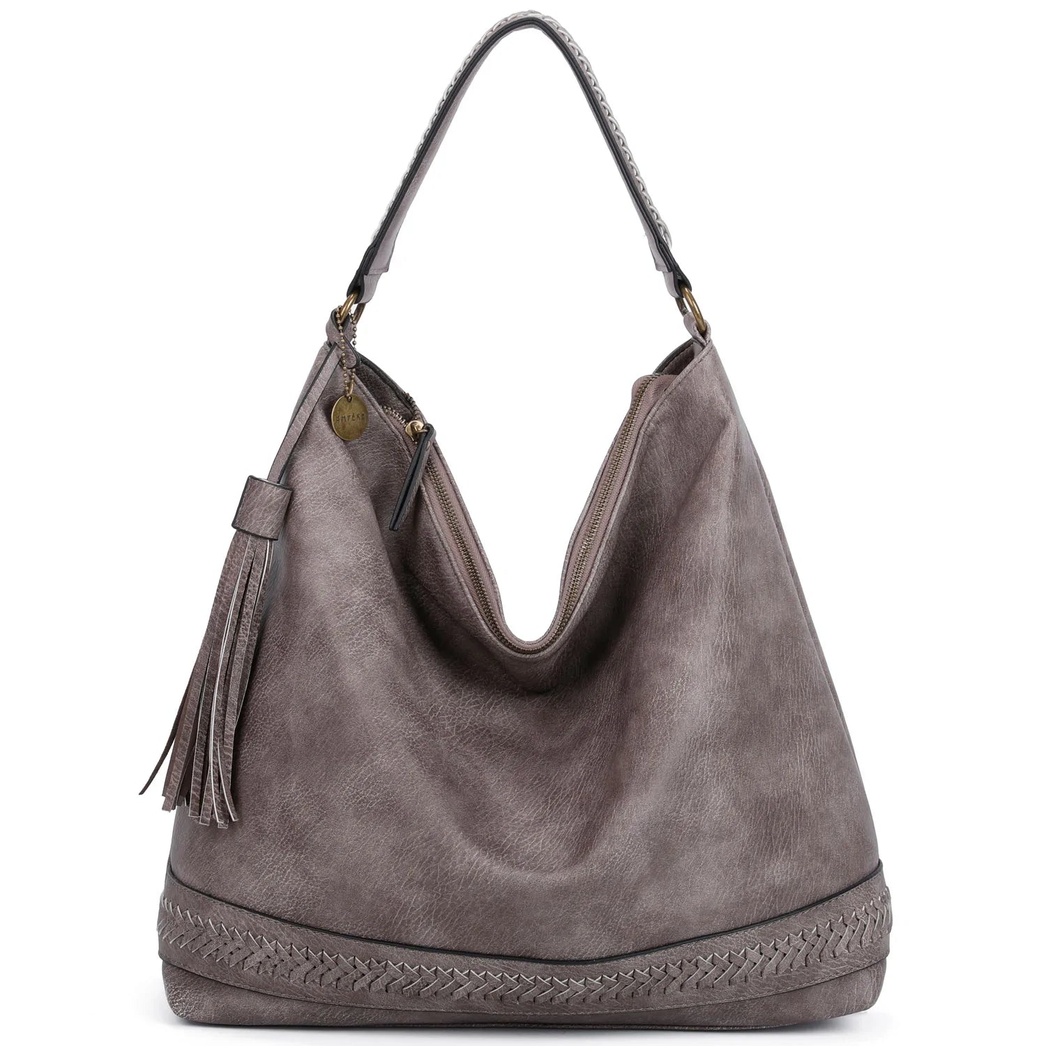 Aida Hobo Handbag - Stone | Vegan Leather - Lavender Hills BeautyAmpere Creations