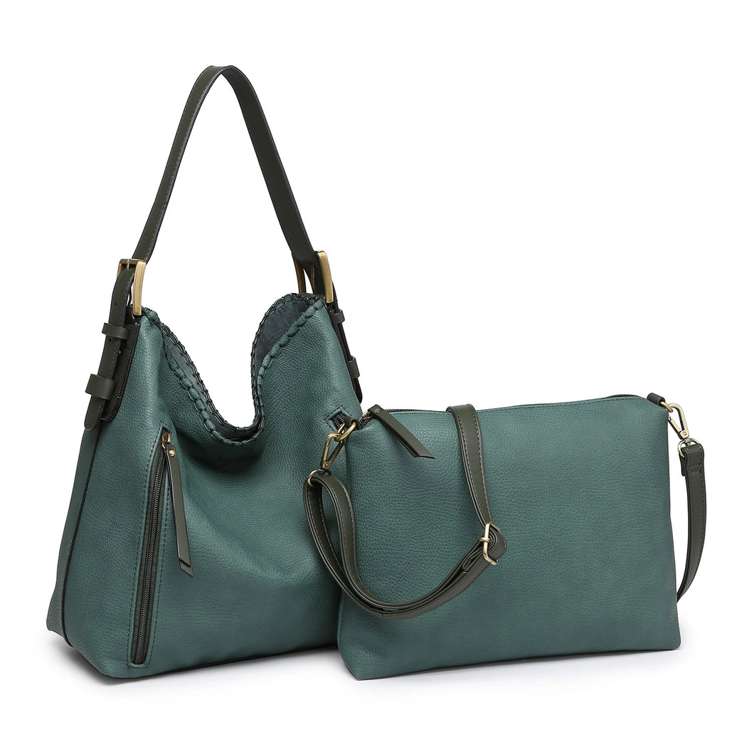 Alexa 2-in-1 Hobo Purse - Forest Green | Vegan Leather