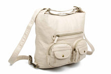 Load image into Gallery viewer, Andee Convertible Crossbody Backpack - Taupe | Vegan Leather
