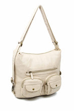 Load image into Gallery viewer, Andee Convertible Crossbody Backpack - Taupe | Vegan Leather

