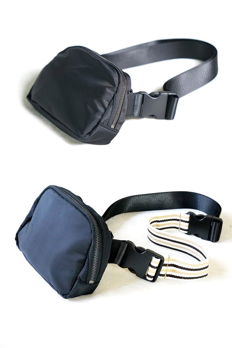 Black Belt Bag with 5 Extension Strap Set - Lavender Hills BeautyZenanaWB-42B