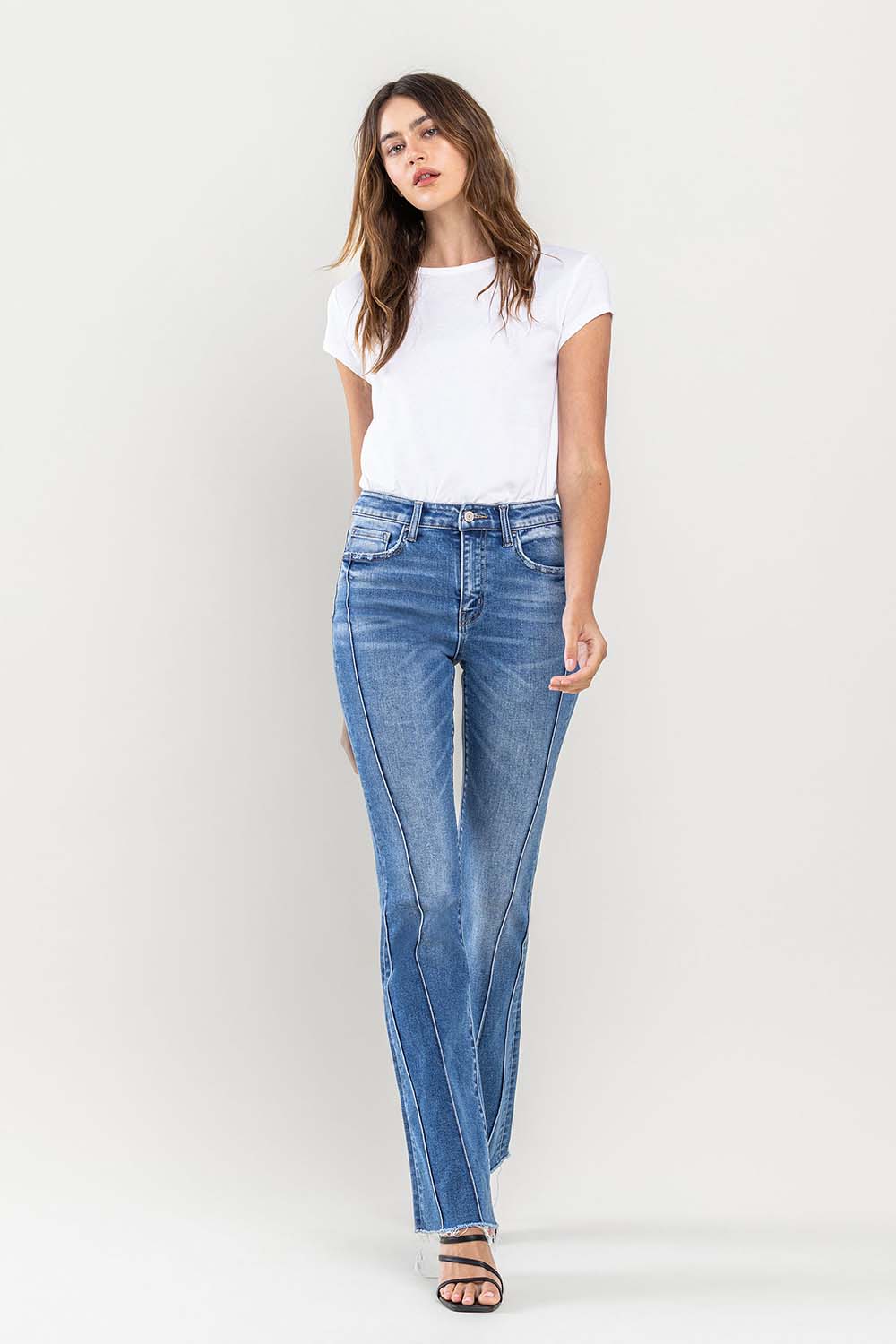 Cherish Seam Detail Bootcut Jeans | Vervet by Flying Monkey | T6088 - Lavender Hills BeautyVervet