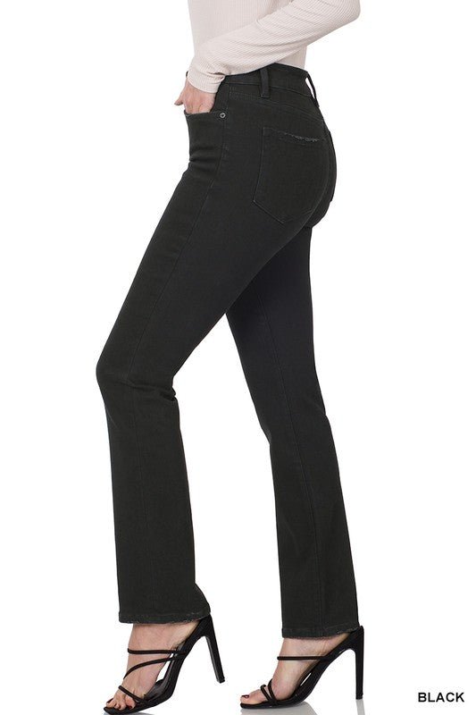 Classic Mid-Rise Straight Leg Black Jeans | Zenana - Lavender Hills BeautyZenanaDPP-1726BB