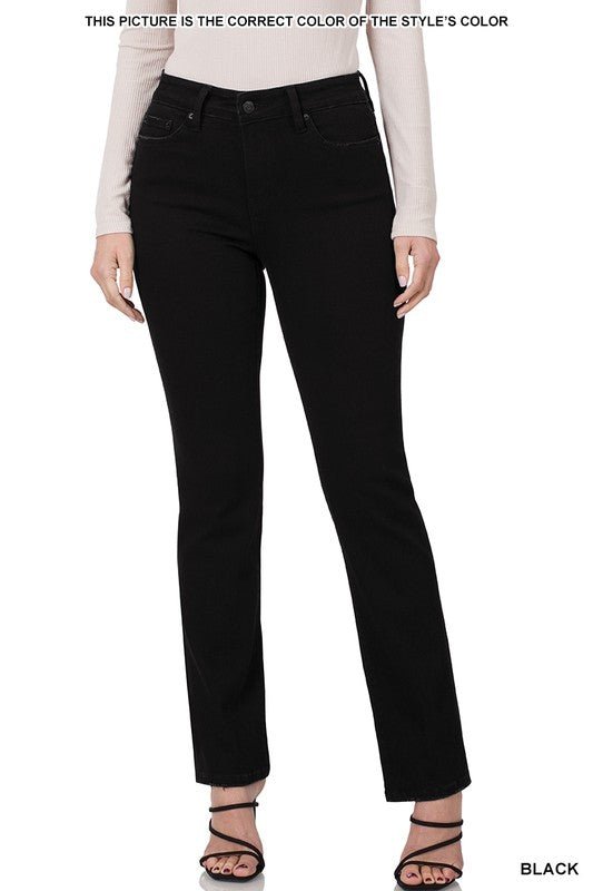 Classic Mid-Rise Straight Leg Black Jeans | Zenana - Lavender Hills BeautyZenanaDPP-1726BB