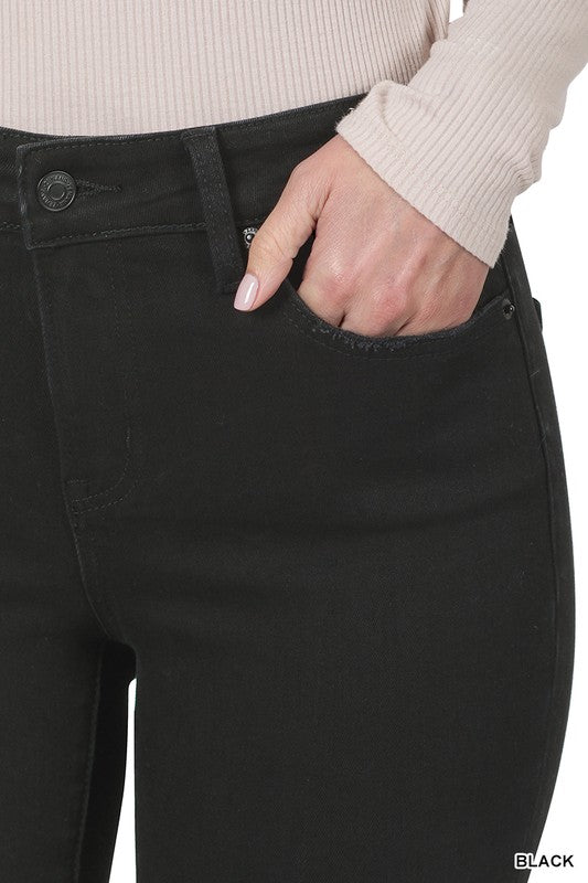 Classic Mid-Rise Straight Leg Black Jeans | Zenana - Lavender Hills BeautyZenanaDPP-1726BB