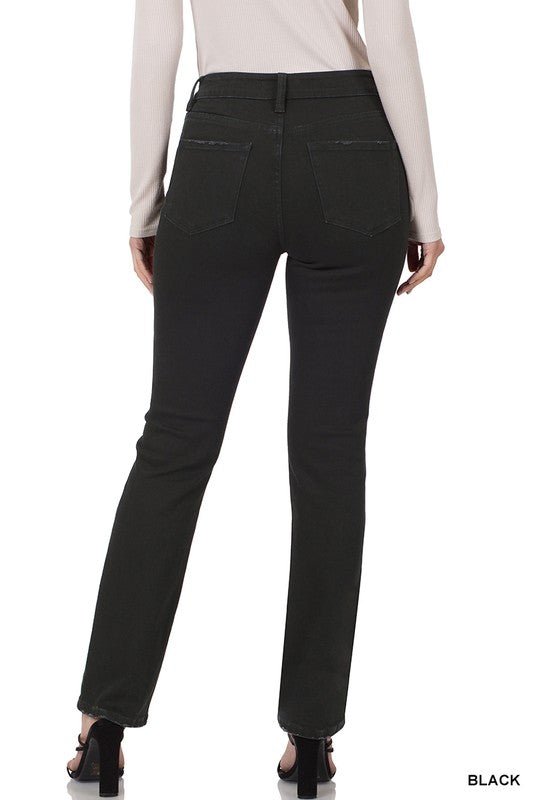 Classic Mid-Rise Straight Leg Black Jeans | Zenana - Lavender Hills BeautyZenanaDPP-1726BB