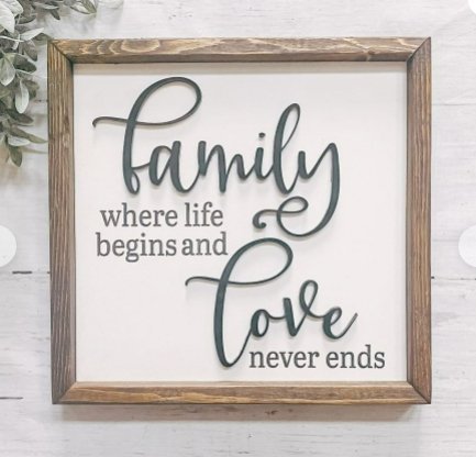 Family: Where Life Begins Sign - Lavender Hills BeautyLittle Big Things
