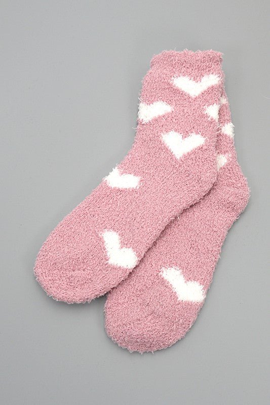 Heart Fuzzy Fleece Plush Socks - Lavender Hills BeautyLavender Hills Beauty40S02048