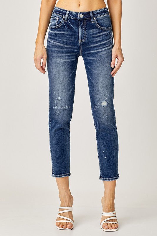 Kiki Tapered Mid Rise Crop Jean | Risen Jeans | RDP5269 - Lavender Hills BeautyRisen