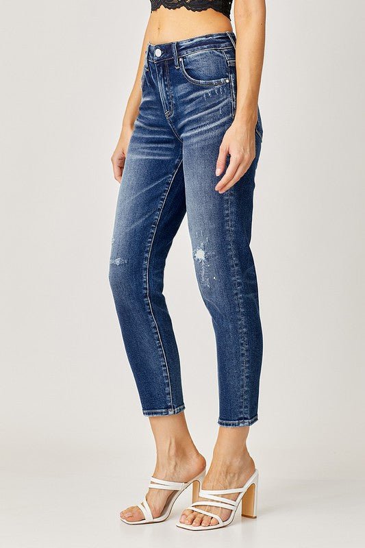 Kiki Tapered Mid Rise Crop Jean | Risen Jeans | RDP5269 - Lavender Hills BeautyRisen