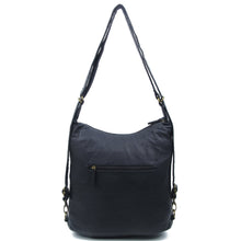 Load image into Gallery viewer, Lisa Convertible Backpack Crossbody Purse - Black | Vegan Leather
