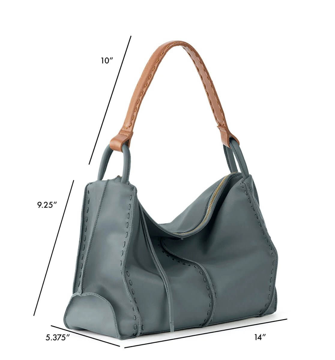 Los Feliz Leather Hobo Purse | Dusty Blue Grey | The Sak - Lavender Hills BeautyThe Sak