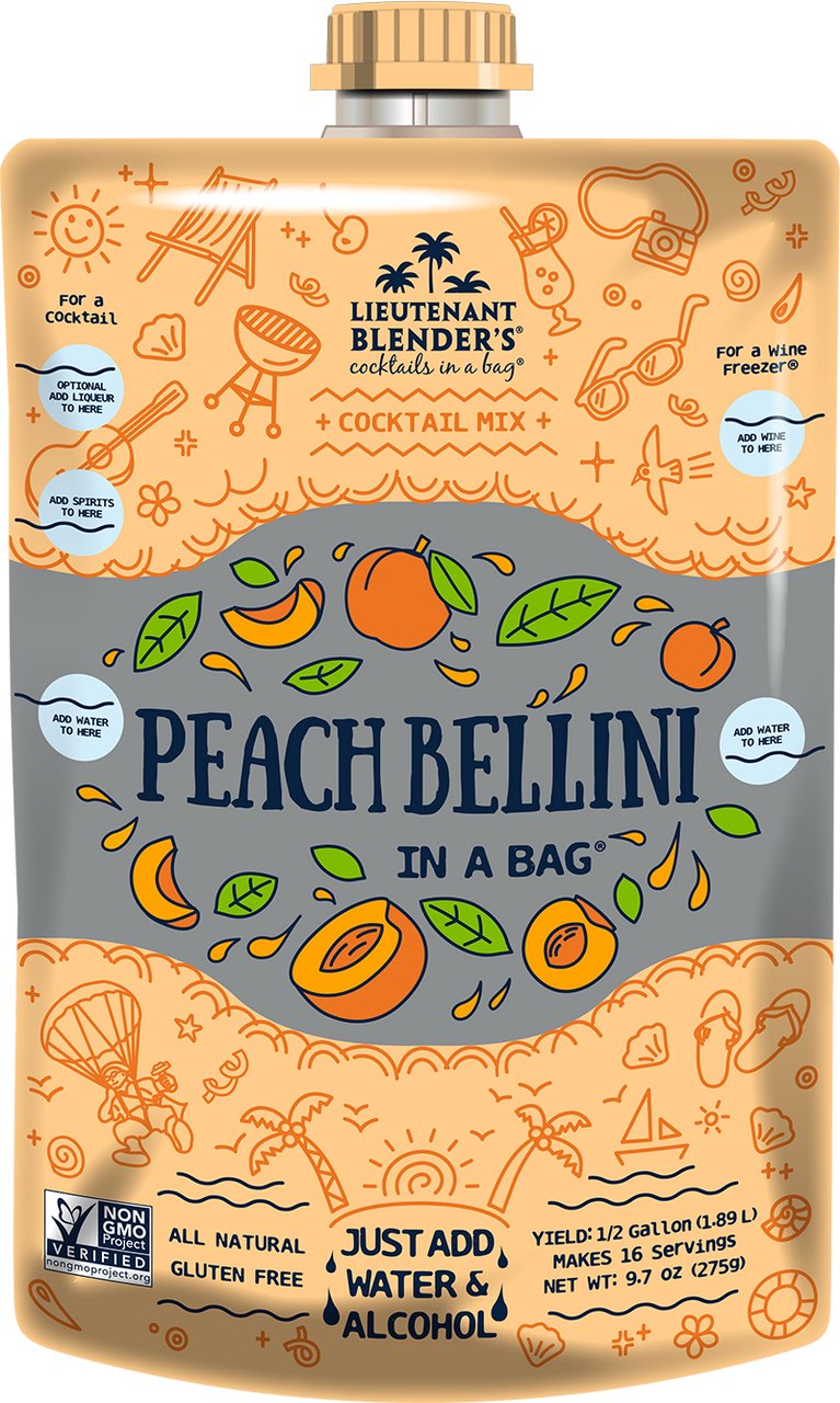 Peach Bellini in a Bag Non-GMO | Lt Blender's - Lavender Hills BeautyLieutenant Blender'sNG-PEAB-2L-12