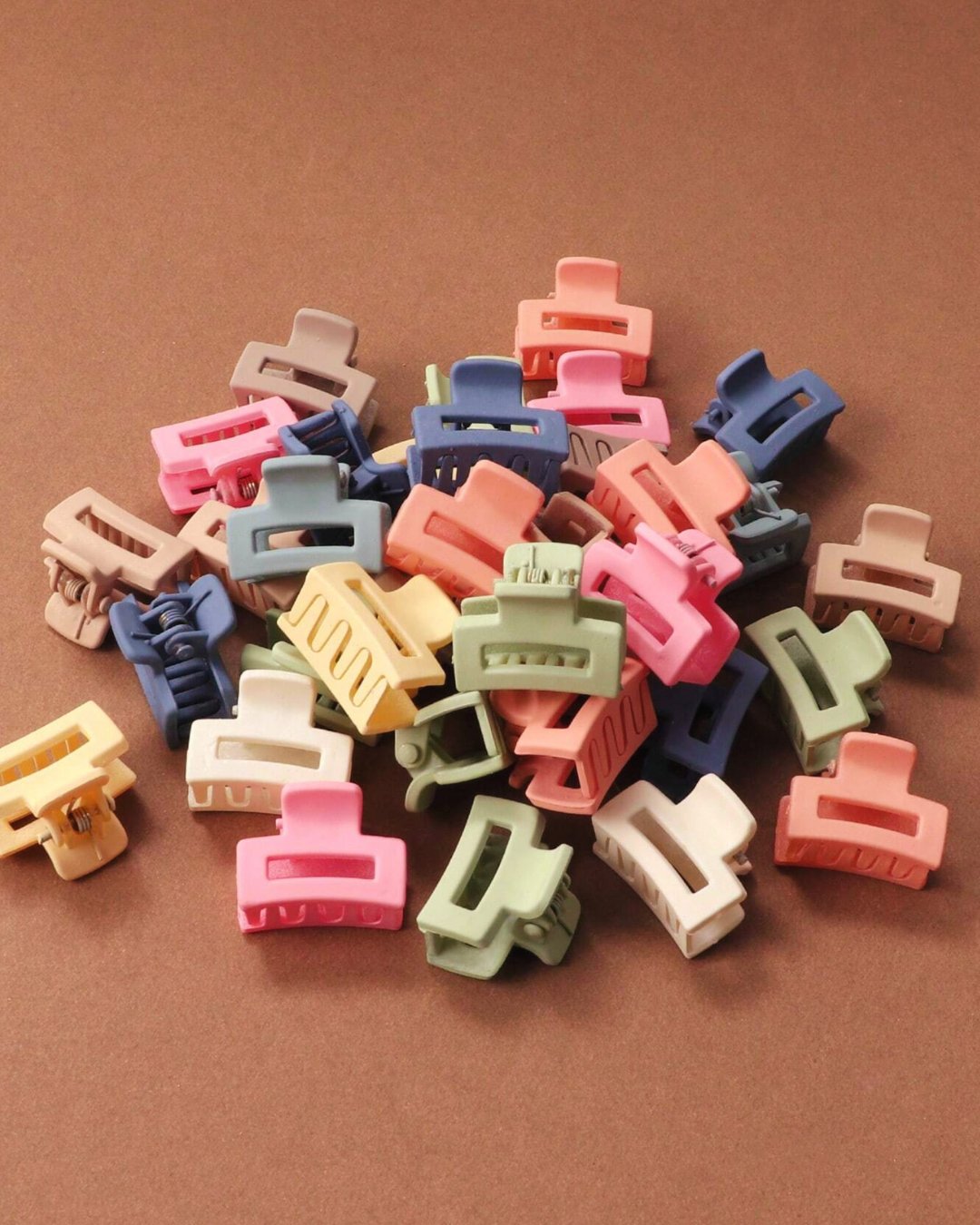 Mini Rectangle Hair Claw Clips Assorted Colors - Set of 10 - Lavender Hills BeautyLavender Hills Beautysc2302189559584363
