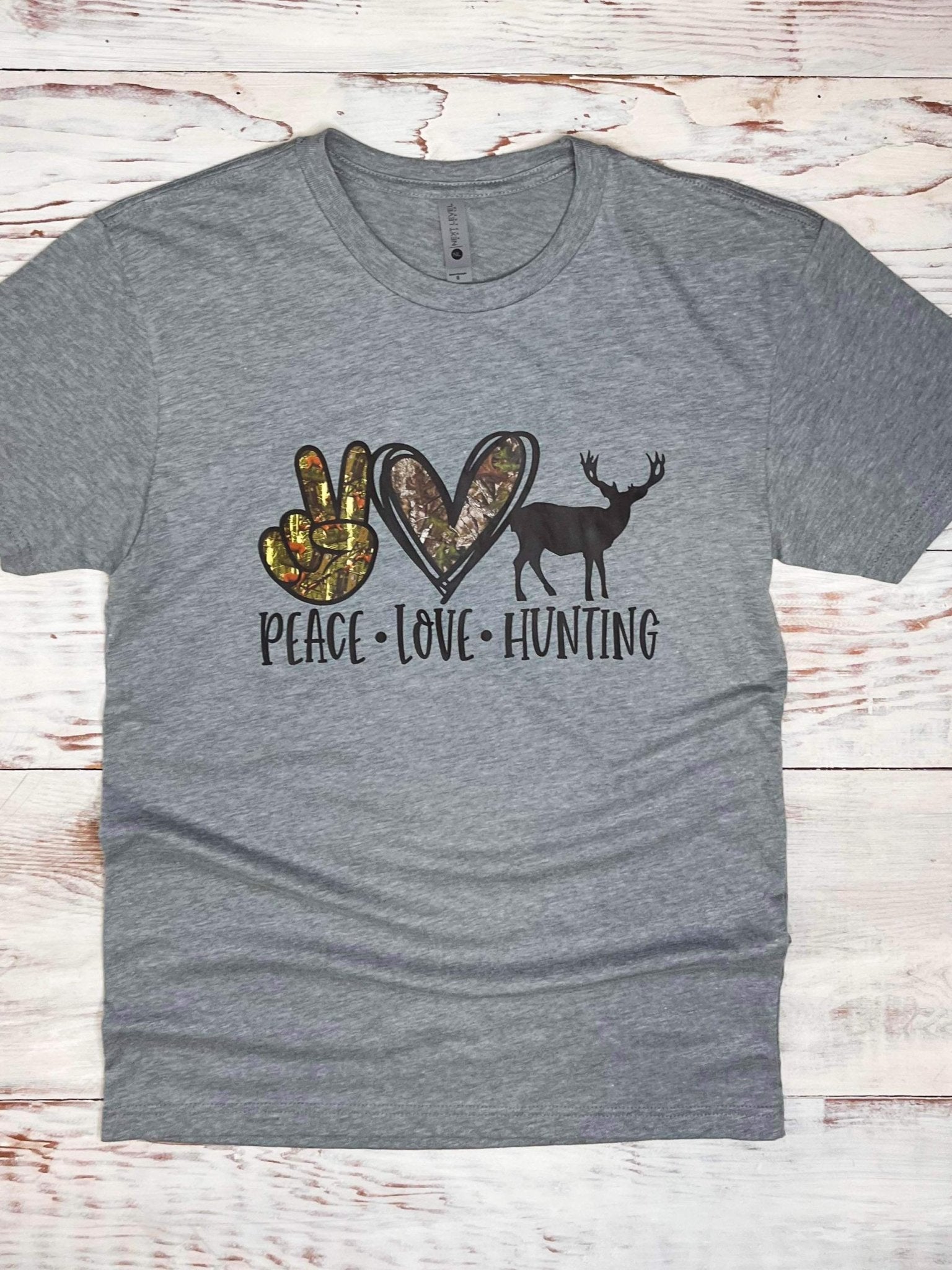 Peace Love Hunting Short Sleeve T-Shirt - Lavender Hills BeautyLavender Hills Beauty Studio