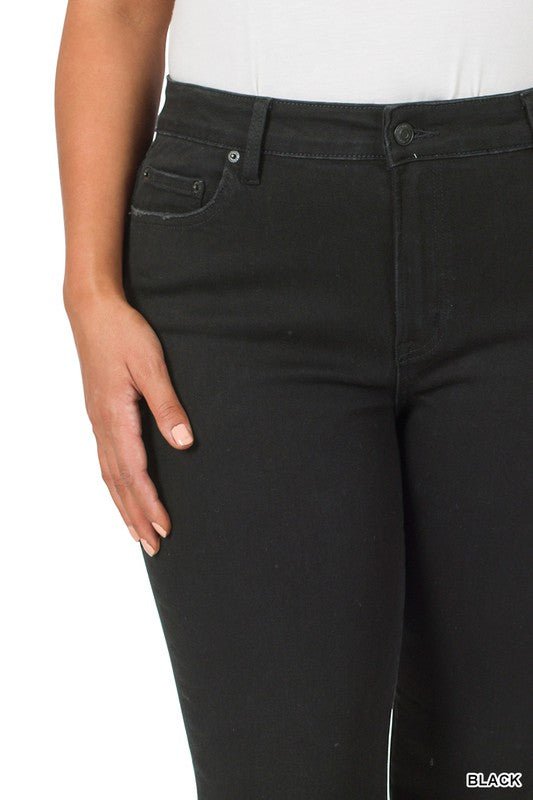 Classic Mid-Rise Straight Leg Black Jeans | Zenana - Lavender Hills BeautyZenanaDPP-1726BB