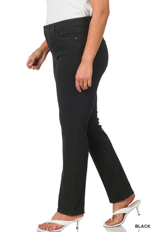 Classic Mid-Rise Straight Leg Black Jeans | Zenana - Lavender Hills BeautyZenanaDPP-1726BB