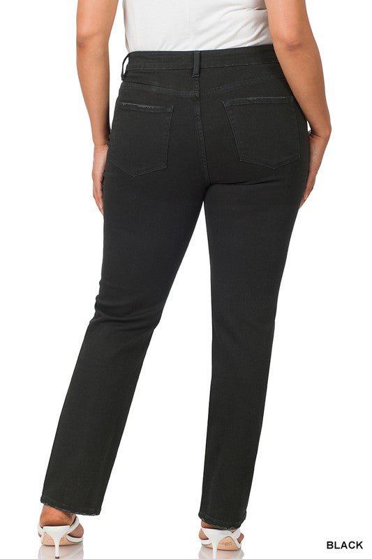 Classic Mid-Rise Straight Leg Black Jeans | Zenana - Lavender Hills BeautyZenanaDPP-1726BB