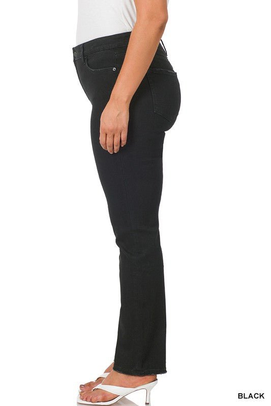 Classic Mid-Rise Straight Leg Black Jeans | Zenana - Lavender Hills BeautyZenanaDPP-1726BB