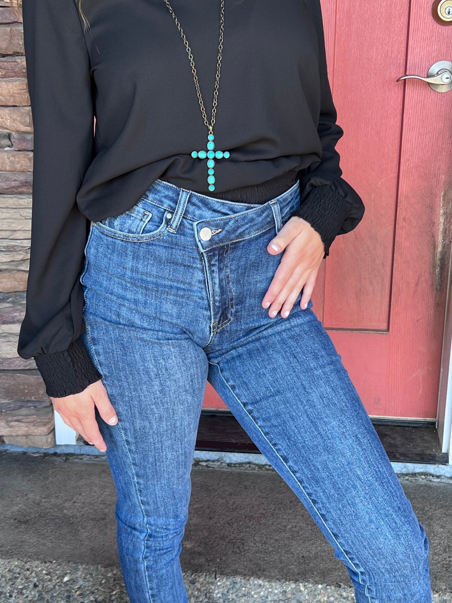 Mia Crossover Skinny Jean | Risen Jeans| RDP5131 - Lavender Hills BeautyRisen