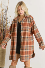 Load image into Gallery viewer, Terra Cotta Flannel Shirt Shacket Plus
