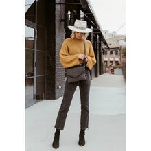 Load image into Gallery viewer, Sloane Flapover Crossbody Purse - Grey | Vegan Leather
