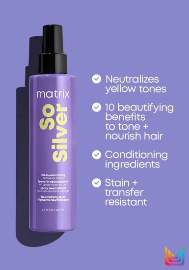 So Silver All-In-One Toning Spray for Blonde and Silver Hair | Matrix - Lavender Hills BeautySalonCentricP2376700