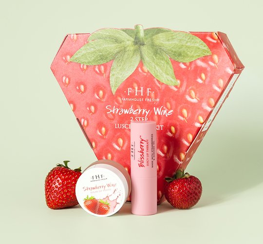 Strawberry Wine 2-Step Luscious Lip Kit | FarmHouse Fresh - Lavender Hills BeautyFarmhouse Fresh