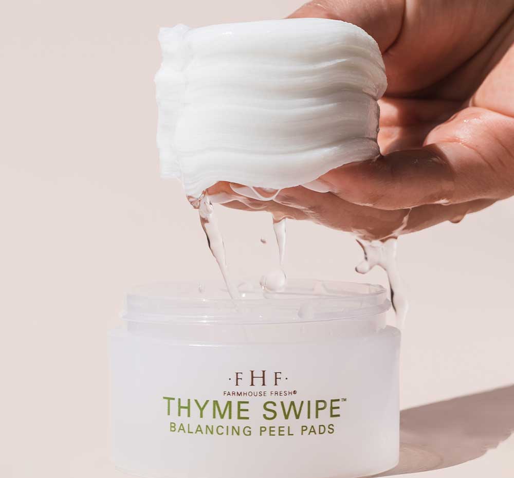 Thyme Swipe Organic Matcha + Thyme Balancing Peel Pads | FarmHouse Fresh - Lavender Hills BeautyFarmhouse Fresh