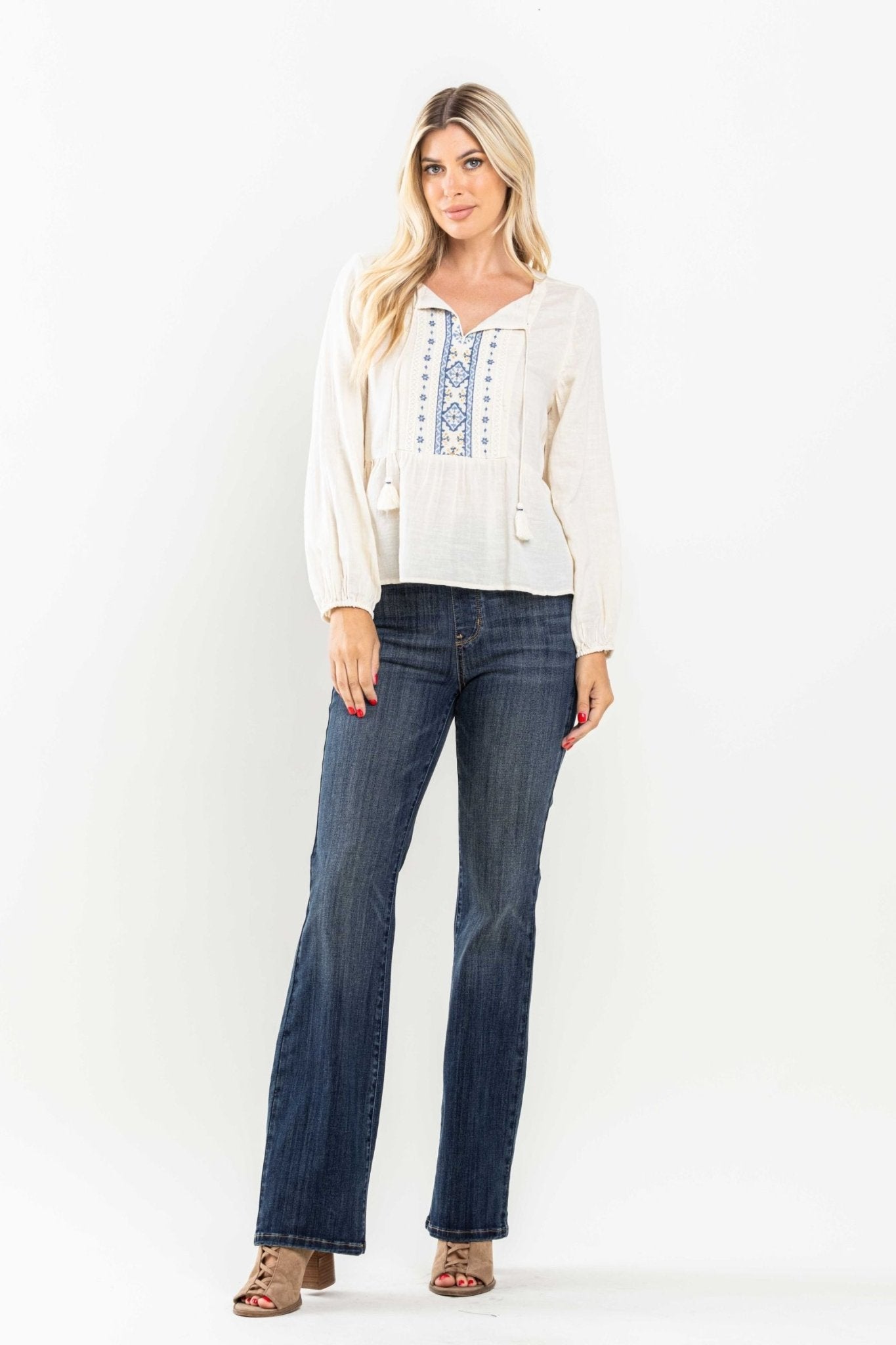 Audrey Pull On Slim Bootcut Jeans - Lavender Hills BeautyJudy Blue