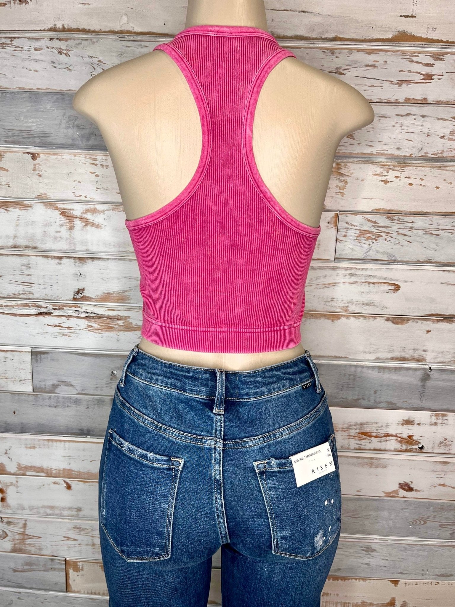Chic High Neck Racerback Brami Cropped Tank Top - More Colors Available - Lavender Hills BeautyZenana