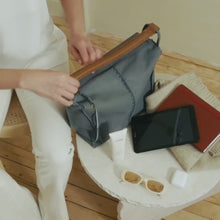 Load and play video in Gallery viewer, Los Feliz Leather Hobo Purse | Dusty Blue Grey | The Sak
