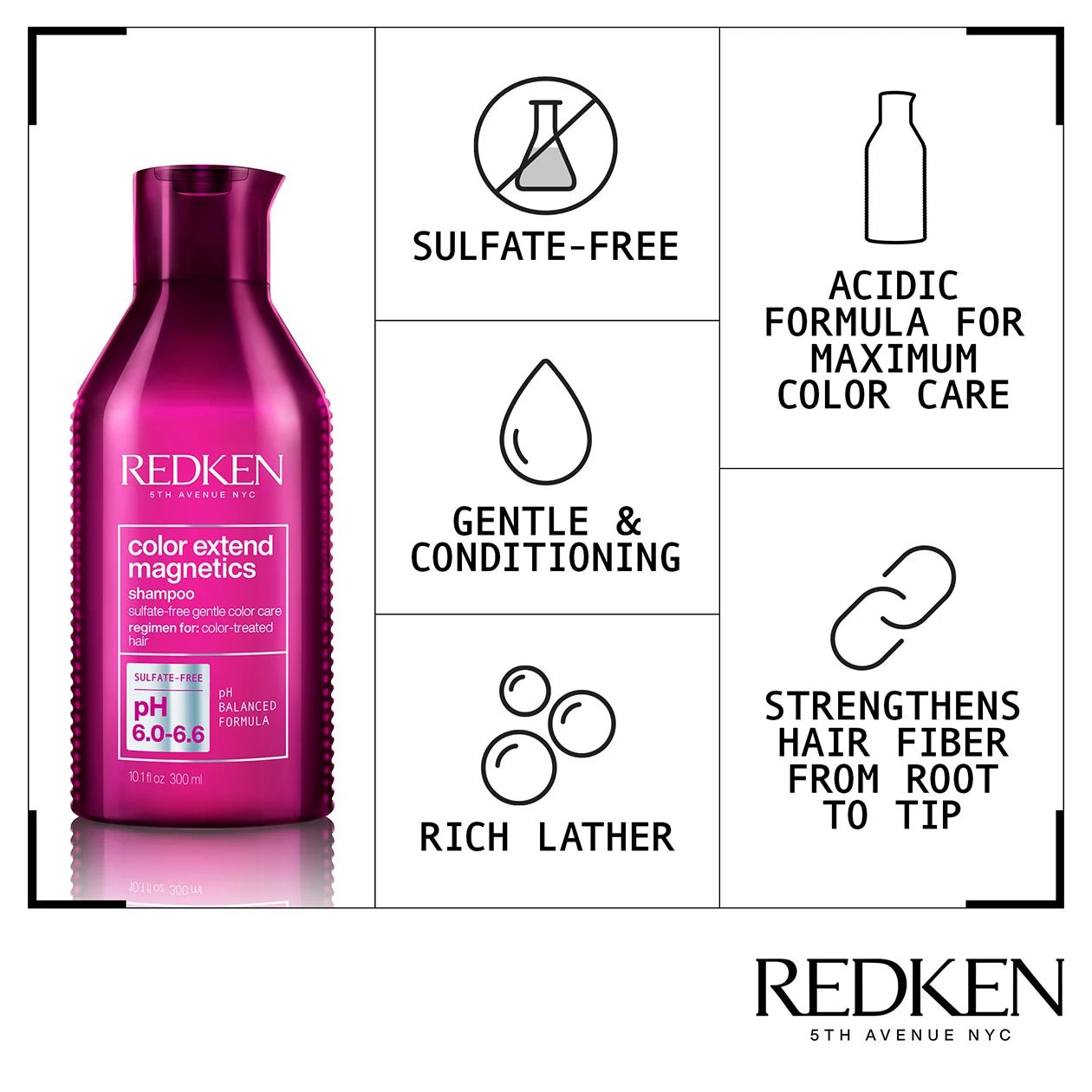 Color Extend Magnetics Sulfate-Free Shampoo | Redken - Lavender Hills BeautyRedkenP2030501